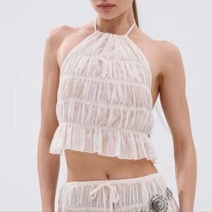 AKIRA JUST KEEP GOIN HALTER TOP Size LL